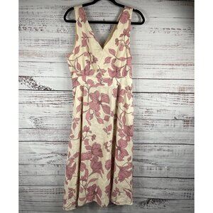 Cynthia Rowley Dress Women's Floral Sleeveless Linen